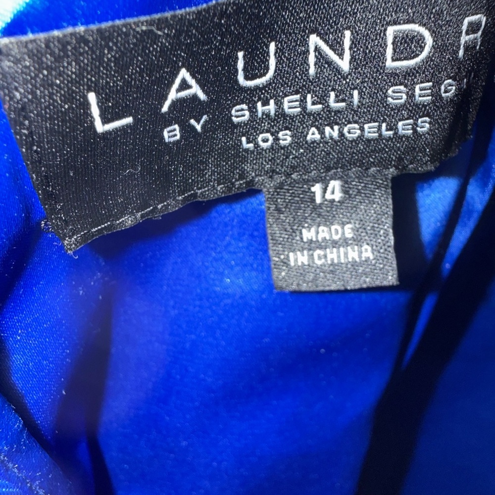 Laundry By Shelli Segal Cobalt Blue Lace Midi Dress - Picture 2 of 10
